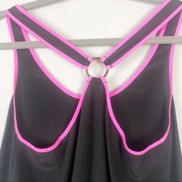 JUICY COUTURE | Black and Pink Silk Tank Top Ring Back Women’s Size Small - Picture 5 of 8